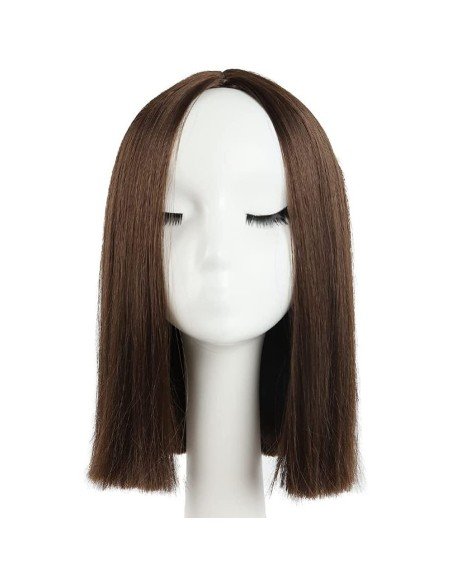 ⭐  Peluca Corta Kanekalon Corte Recto Apariencia Natural