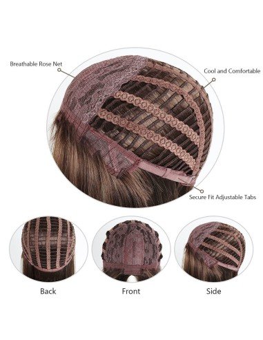 ⭐  Peluca Corta Kanekalon Corte Recto Apariencia Natural