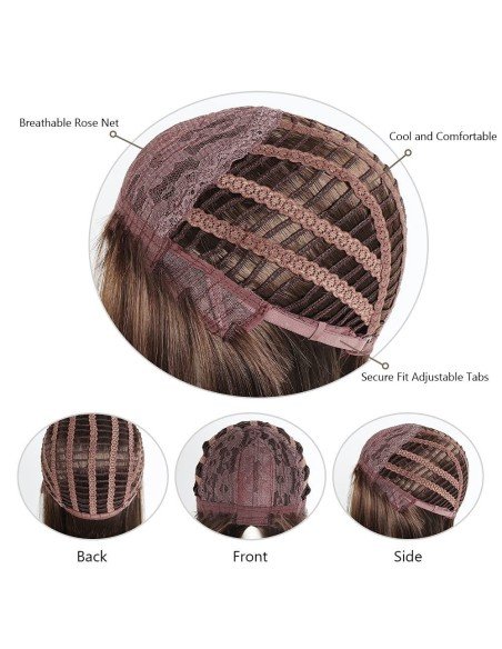 ⭐  Peluca Corta Kanekalon Corte Recto Apariencia Natural