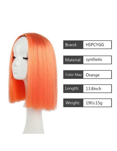 ⭐  Peluca Corta Kanekalon Corte Recto Apariencia Natural