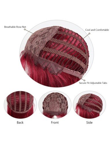 ⭐  Peluca Corta Kanekalon Corte Recto Apariencia Natural