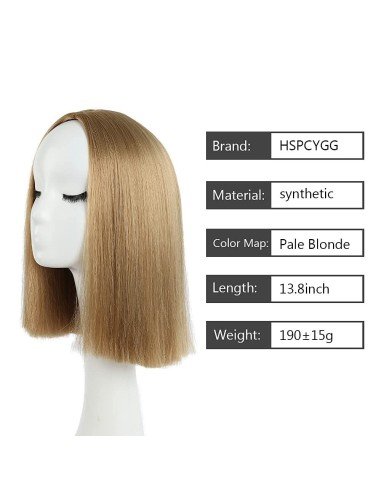 ⭐  Peluca Corta Kanekalon Corte Recto Apariencia Natural