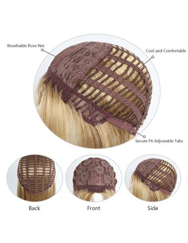 ⭐  Peluca Corta Kanekalon Corte Recto Apariencia Natural