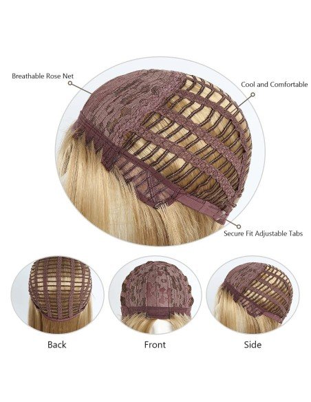 ⭐  Peluca Corta Kanekalon Corte Recto Apariencia Natural