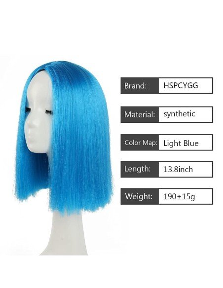 ⭐  Peluca Corta Kanekalon Corte Recto Apariencia Natural