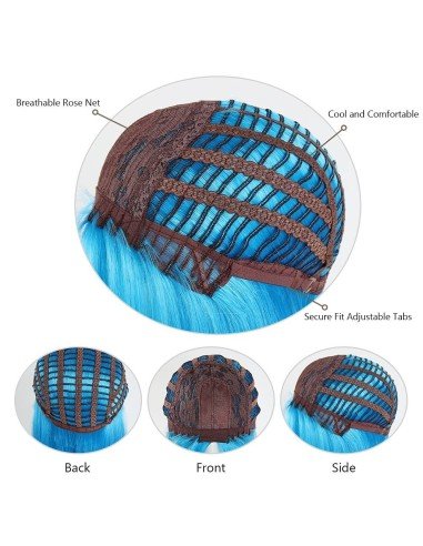 ⭐  Peluca Corta Kanekalon Corte Recto Apariencia Natural