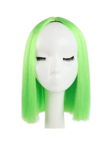 ⭐  Peluca Corta Kanekalon Corte Recto Apariencia Natural