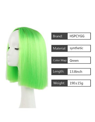 ⭐  Peluca Corta Kanekalon Corte Recto Apariencia Natural