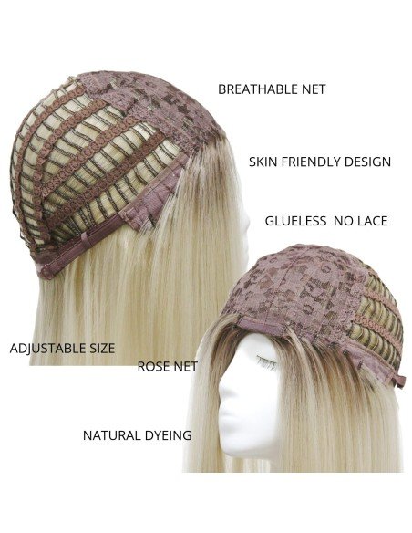 ⭐  Peluca Corta Kanekalon Corte Recto Apariencia Natural