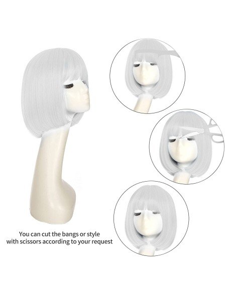 ⭐  Peluca Corta Bob en Fibras Ideal para Fiesta y Carnaval ⭐  Peluca Corta Bob en Fibras Ideal para Fiesta y Carnaval