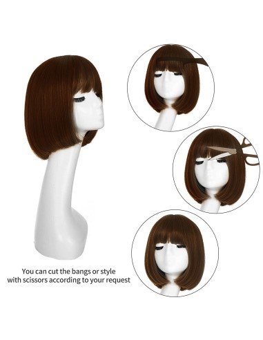 ⭐  Peluca Corta Bob en Fibras Ideal para Fiesta y Carnaval