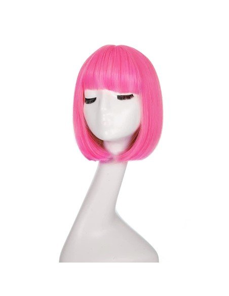 ⭐  Peluca Corta Bob en Fibras Ideal para Fiesta y Carnaval