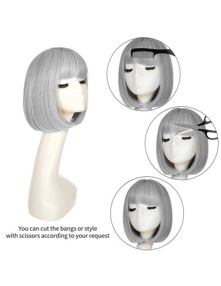 ⭐  Peluca Corta Bob en Fibras Ideal para Fiesta y Carnaval ⭐  Peluca Corta Bob en Fibras Ideal para Fiesta y Carnaval