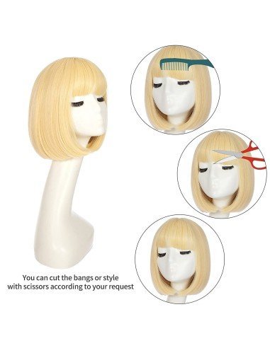 ⭐  Peluca Corta Bob en Fibras Ideal para Fiesta y Carnaval