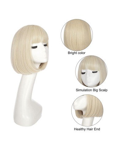 ⭐  Peluca Corta Bob en Fibras Ideal para Fiesta y Carnaval