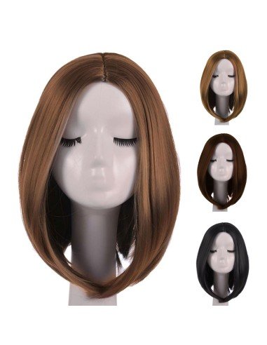 ⭐  Peluca Corta Kanekalon Corte Recto Apariencia Natural