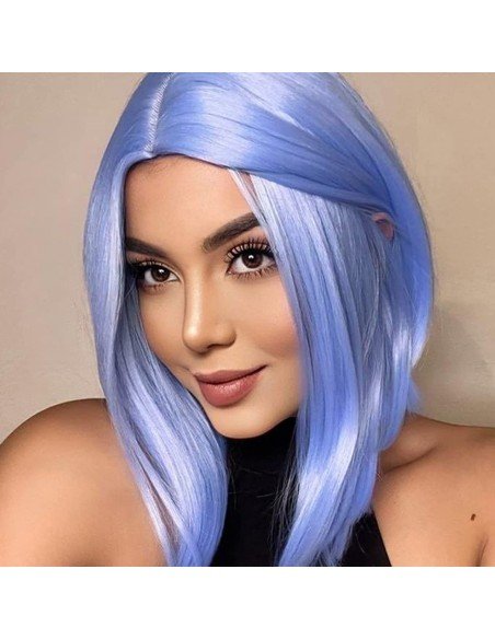 ⭐  Peluca Corta Kanekalon Corte Recto Apariencia Natural