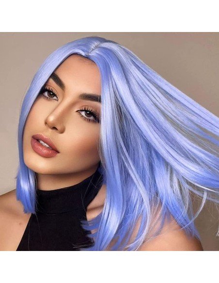 ⭐  Peluca Corta Kanekalon Corte Recto Apariencia Natural