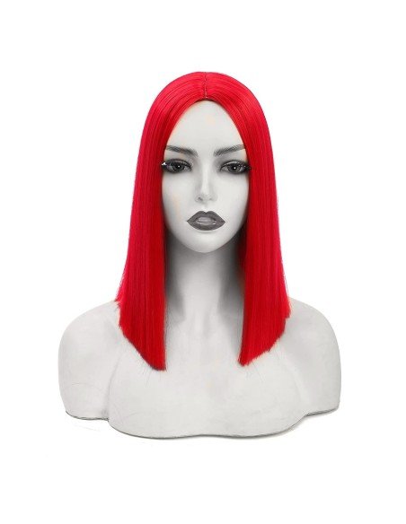 ⭐  Peluca Corta Kanekalon Corte Recto Apariencia Natural