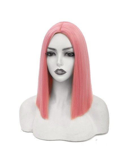 ⭐  Peluca Corta Kanekalon Corte Recto Apariencia Natural