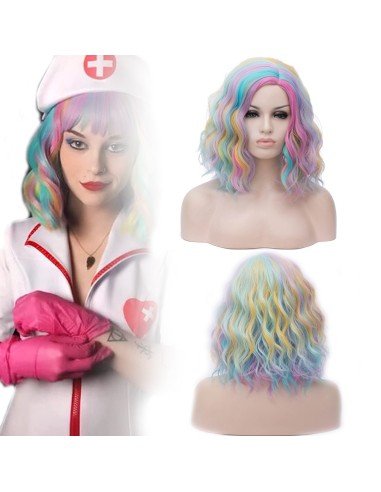 ⭐  Peluca Corta Kanekalon Corte Recto Apariencia Natural