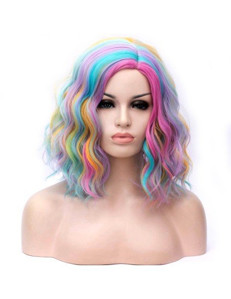 ⭐  Peluca Corta Kanekalon Corte Recto Apariencia Natural