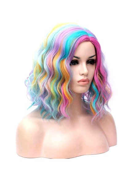 ⭐  Peluca Corta Kanekalon Corte Recto Apariencia Natural