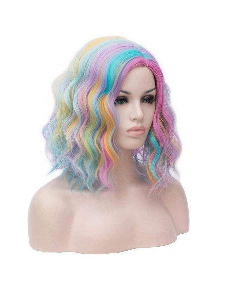 ⭐  Peluca Corta Kanekalon Corte Recto Apariencia Natural