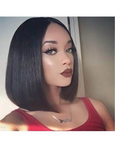 ⭐  Peluca Corta Kanekalon Corte Recto Apariencia Natural