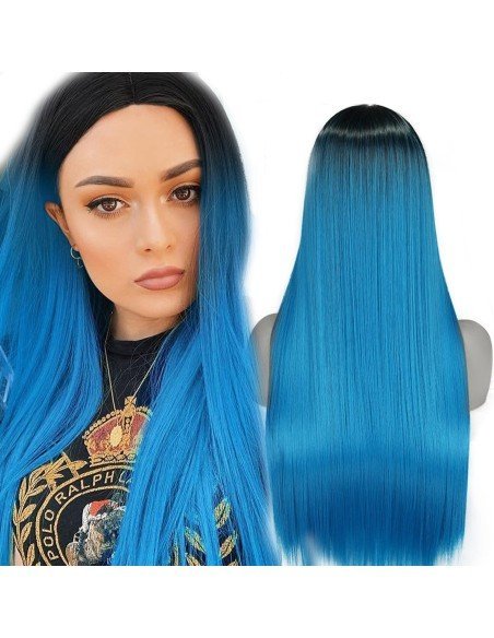 ⭐ Peluca Balayage Cosplay kanekalon degradee Ceniza