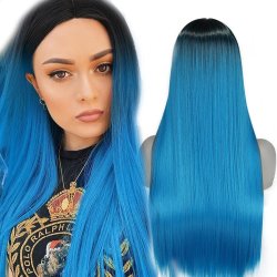 ⭐ Peluca Balayage Cosplay kanekalon degradee Ceniza
