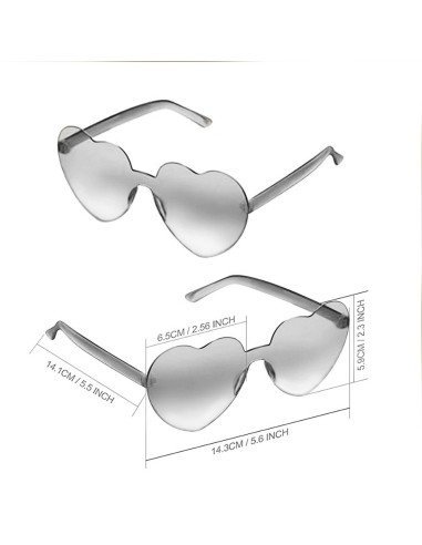 Gafas Fashion Party De Corazón Sol Rimless Moda Colores