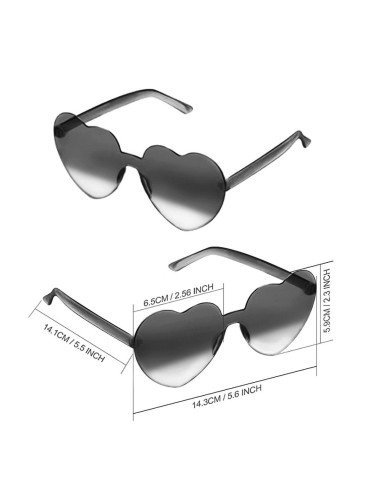 Gafas Fashion Party De Corazón Sol Rimless Moda Colores