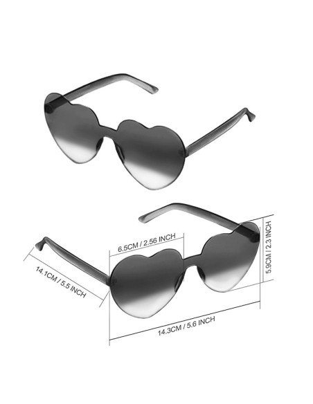 Gafas Fashion Party De Corazón Sol Rimless Moda Colores