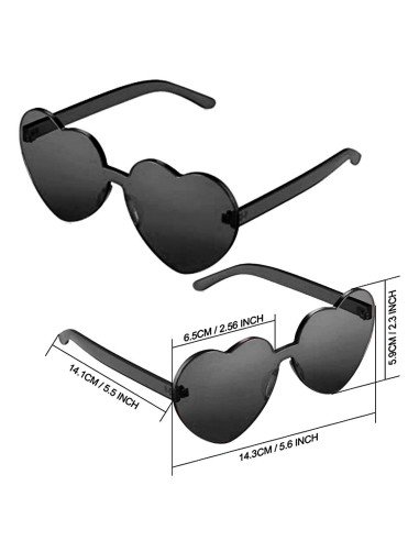 Gafas Fashion Party De Corazón Sol Rimless Moda Colores