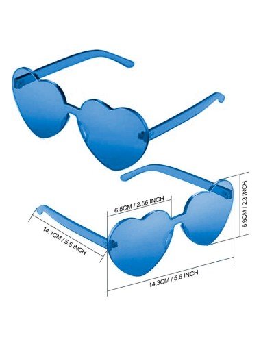 Gafas Fashion Party De Corazón Sol Rimless Moda Colores
