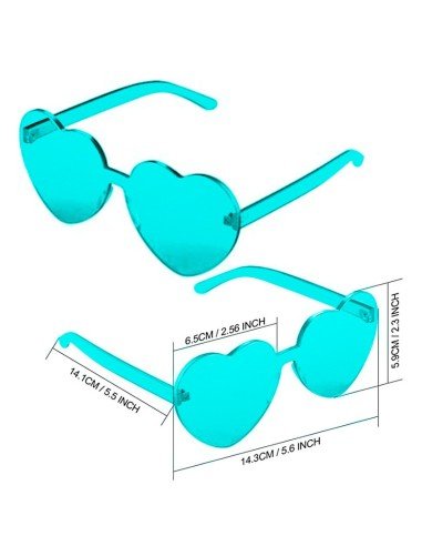 Gafas Fashion Party De Corazón Sol Rimless Moda Colores