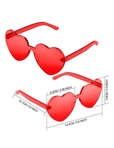 Gafas Fashion Party De Corazón Sol Rimless Moda Colores