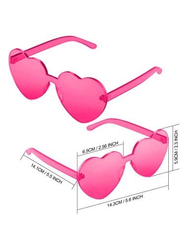 Gafas Fashion Party De Corazón Sol Rimless Moda Colores