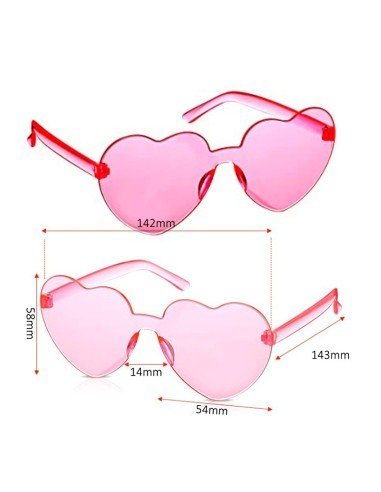 Gafas Fashion Party De Corazón Sol Rimless Moda Colores