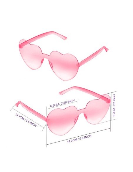 Gafas Fashion Party De Corazón Sol Rimless Moda Colores