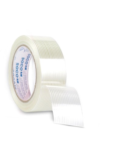 ⭐ Cinta adhesiva con filamento de vidrio 24mm x 5m Soco