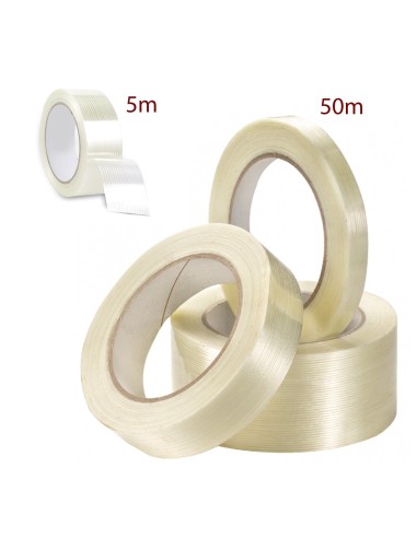 ⭐ Cinta adhesiva con filamento de vidrio 24mm x 5m Soco