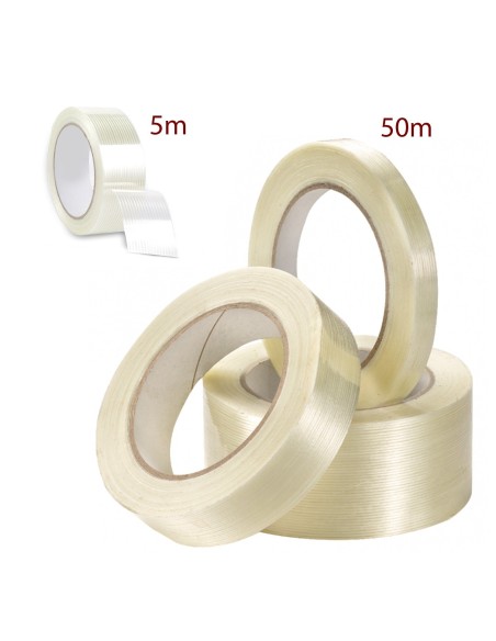 ⭐ Cinta adhesiva con filamento de vidrio 24mm x 5m Soco