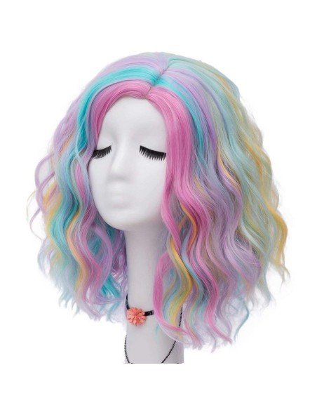 ⭐  Peluca Corta Kanekalon Corte Recto Apariencia Natural