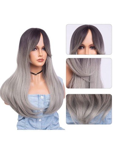 Peluca Balayage Cosplay Degradee Kanekalon 60cm Uso Diario
