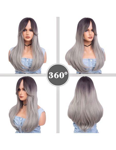 Peluca Balayage Cosplay Degradee Kanekalon 60cm Uso Diario