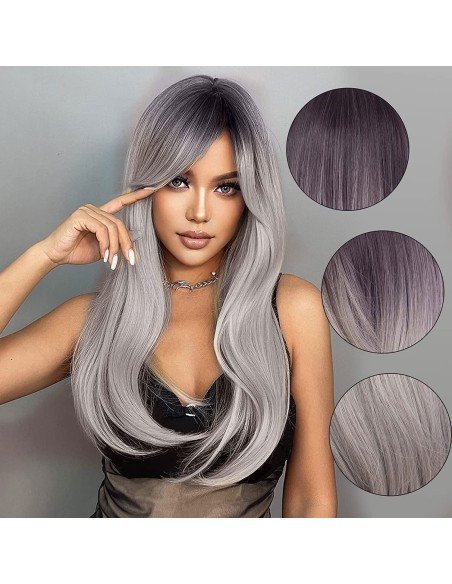 Peluca Balayage Cosplay Degradee Kanekalon 60cm Uso Diario