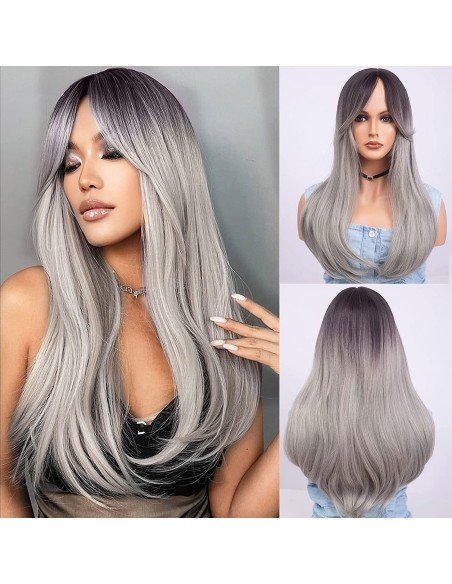 Peluca Balayage Cosplay Degradee Kanekalon 60cm Uso Diario