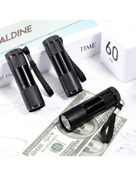 ⭐ Linterna black Light UV Led UltraVioleta luz Negra probador billetes